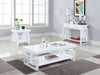 Schmitt Rectangular Side End Table White High Gloss - Walo Furniture 