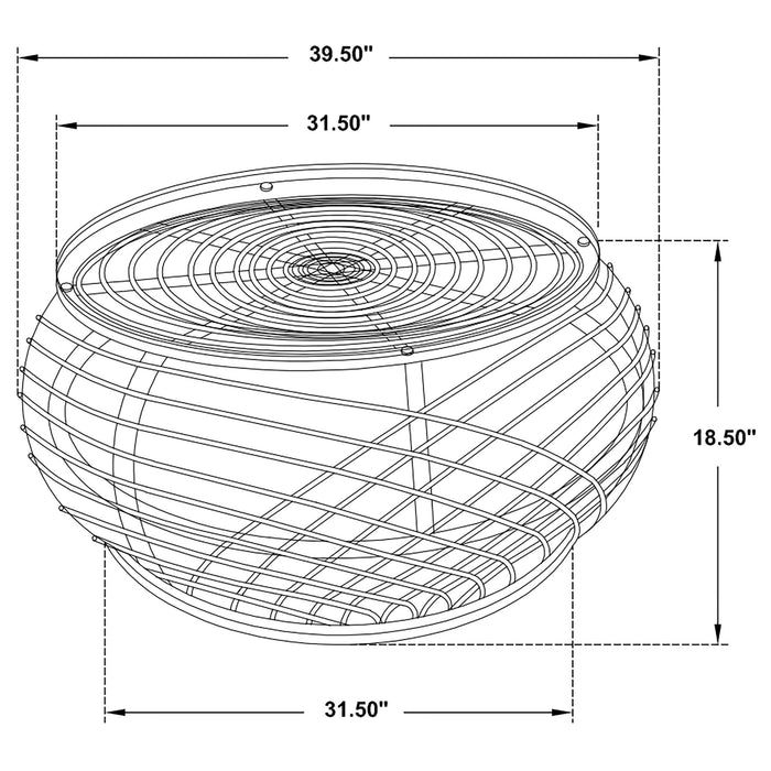 Dahlia Round Glass Top Woven Rattan Coffee Table Natural