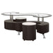 Buckley 3-piece Coffee Table and Stools Set Cappuccino - Walo Furniture 