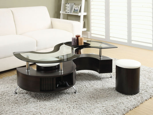 Buckley 3-piece Coffee Table and Stools Set Cappuccino - Walo Furniture 