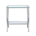 Saide Square Glass Top Side End Table Chrome - Walo Furniture 