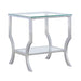 Saide Square Glass Top Side End Table Chrome - Walo Furniture 