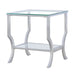 Saide Square Glass Top Side End Table Chrome - Walo Furniture 