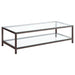 Trini 1-shelf Glass Top Coffee Table Black Nickel - Walo Furniture 