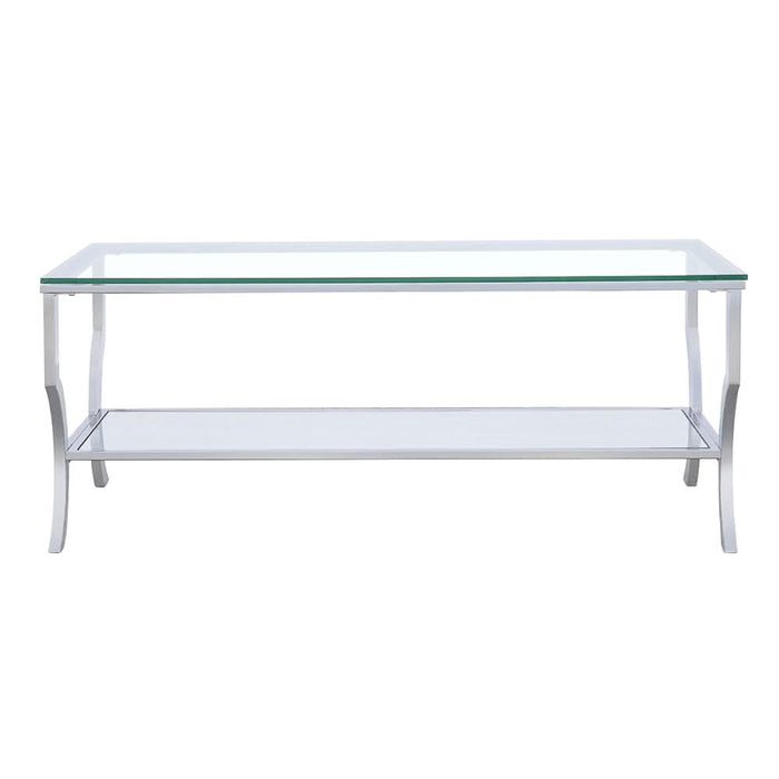 Saide Rectangular Glass Top Coffee Table Chrome - Walo Furniture 