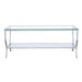 Saide Rectangular Glass Top Coffee Table Chrome - Walo Furniture 