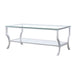 Saide Rectangular Glass Top Coffee Table Chrome - Walo Furniture 