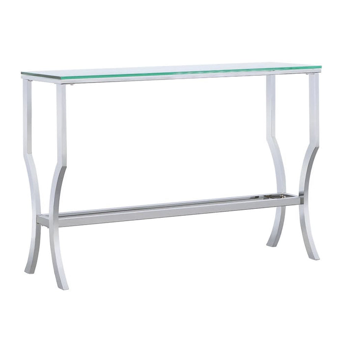 Saide Rectangular Glass Top Entryway Console Table Chrome - Walo Furniture 