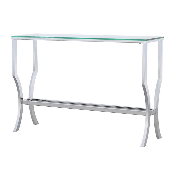 Saide Rectangular Glass Top Entryway Console Table Chrome - Walo Furniture 