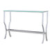 Saide Rectangular Glass Top Entryway Console Table Chrome - Walo Furniture 