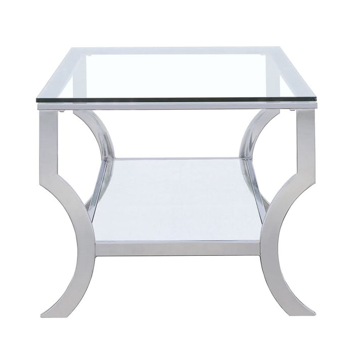 Saide Rectangular Glass Top Coffee Table Chrome - Walo Furniture 