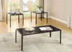 Brock Rectangular Glass Top Coffee Table Set Black - Walo Furniture 