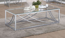 Lille Rectangular Glass Top Coffee Table Chrome - Walo Furniture 