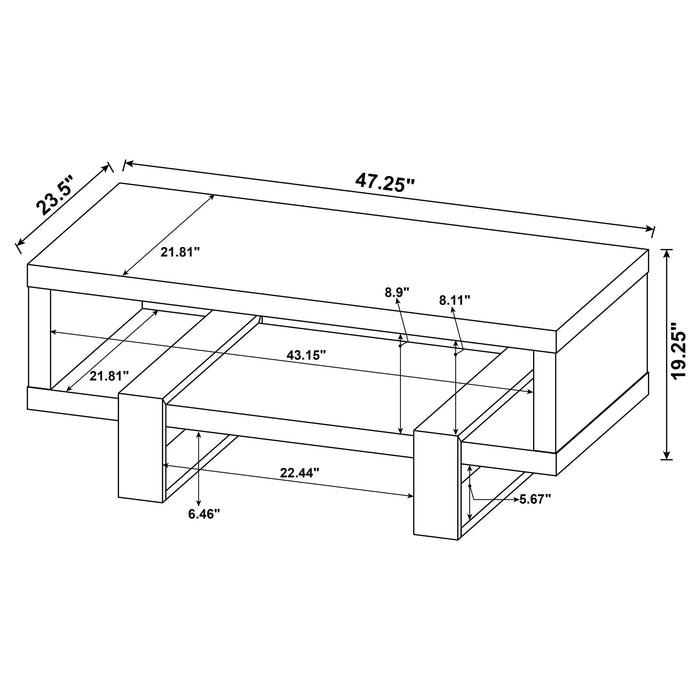 Dinard Engineered Wood Coffee Table Grey Driftwood - Walo Furniture 