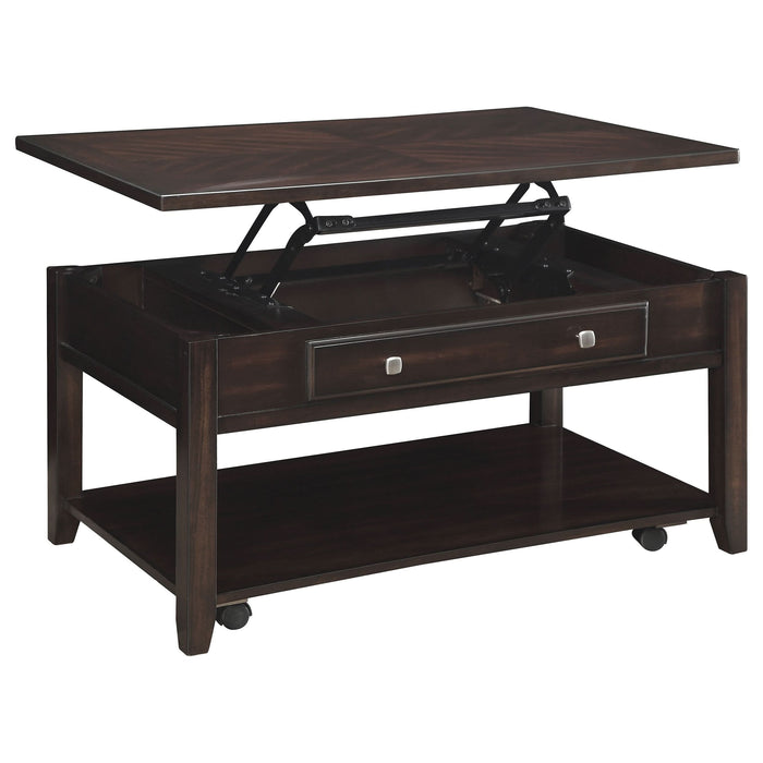 Bradford Rectangular Wood Lift Top Coffee Table Walnut - Walo Furniture 