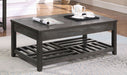 Cliffview Rectangular Wood Lift Top Coffee Table Grey - Walo Furniture 