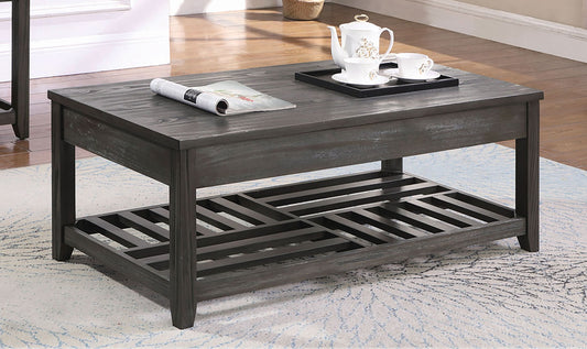 Cliffview Rectangular Wood Lift Top Coffee Table Grey - Walo Furniture 