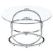 Warren 3-piece Oval Glass Top Coffee Table Set Chrome - Walo Furniture 