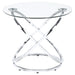 Warren 3-piece Oval Glass Top Coffee Table Set Chrome - Walo Furniture 