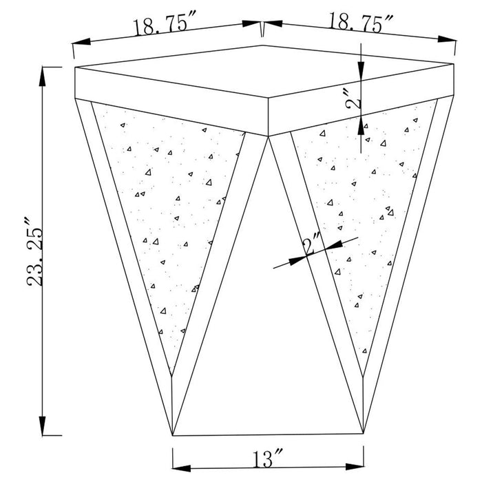 Amore Square Mirrored Acrylic Crystal Side End Table Silver - Walo Furniture 