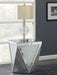 Amore Square Mirrored Acrylic Crystal Side End Table Silver - Walo Furniture 