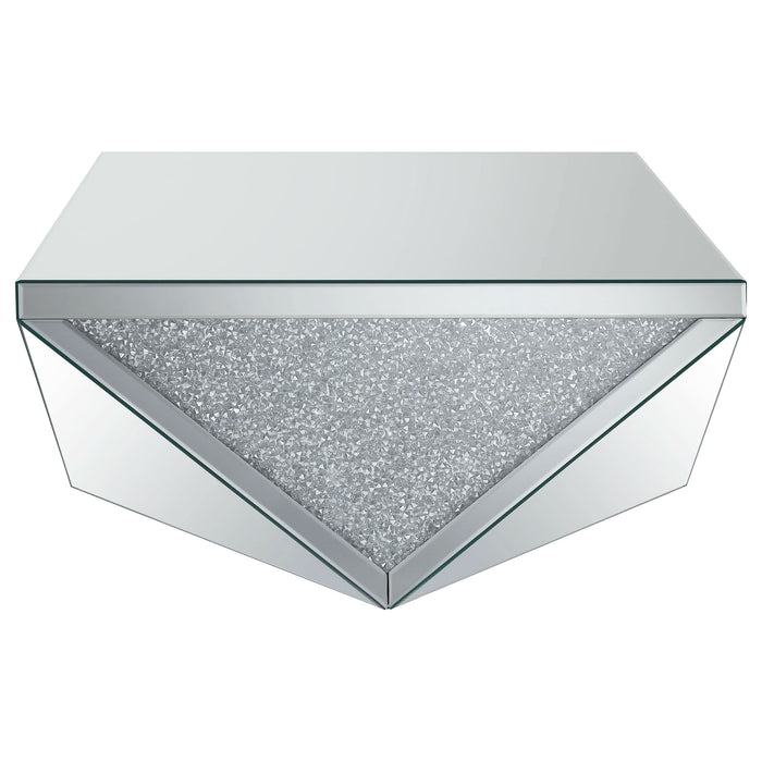 Amore Square Mirrored Acrylic Crystal Coffee Table Silver - Walo Furniture 