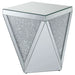 Amore Square Mirrored Acrylic Crystal Side End Table Silver - Walo Furniture 