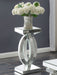 Amalia Square Mirrored Acrylic Crystal Side End Table Silver - Walo Furniture 