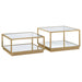 Renee 2-piece Square Coffee Table Set Rose Brass - Walo Furniture 