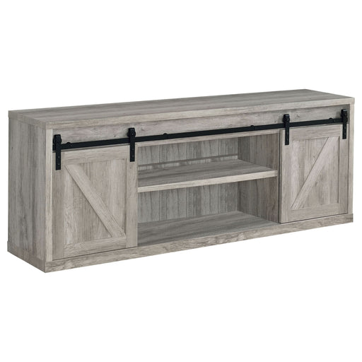 Brockton 2-door Engineered Wood 71" TV Stand Grey Driftwood - Walo Furniture 