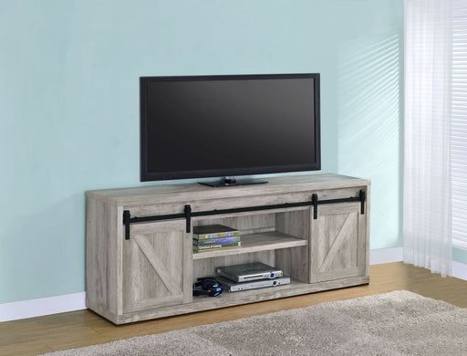 Brockton 2-door Engineered Wood 71" TV Stand Grey Driftwood - Walo Furniture 