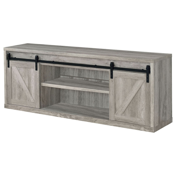 Brockton 2-door Engineered Wood 71" TV Stand Grey Driftwood - Walo Furniture 