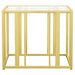 Adri Rectangular Glass Top Side End Table Matte Brass - Walo Furniture 