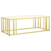 Adri Rectangular Glass Top Coffee Table Matte Brass - Walo Furniture 