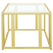 Adri Rectangular Glass Top Coffee Table Matte Brass - Walo Furniture 