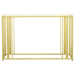 Adri Glass Top Entryway Sofa Console Table Matte Brass - Walo Furniture 