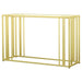 Adri Glass Top Entryway Sofa Console Table Matte Brass - Walo Furniture 