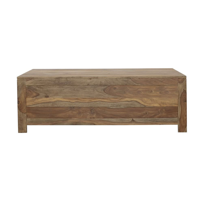 Esther 6-drawer Solid Wood Coffee Table Natural Sheesham - Walo Furniture 