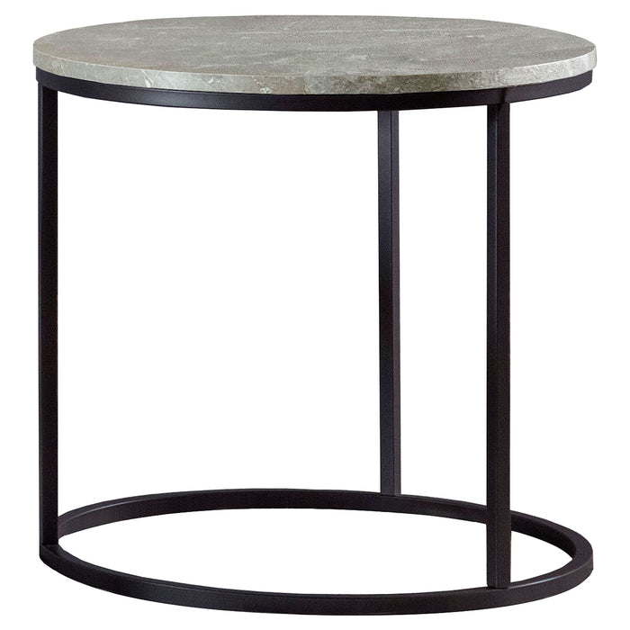 Lainey Round Faux Marble Side End Table Grey