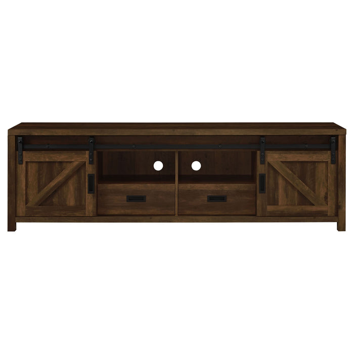 Madra 2-door Engineered Wood 79" TV Stand Dark Pine