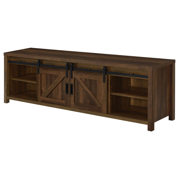 Madra 2-door Engineered Wood 79" TV Stand Dark Pine