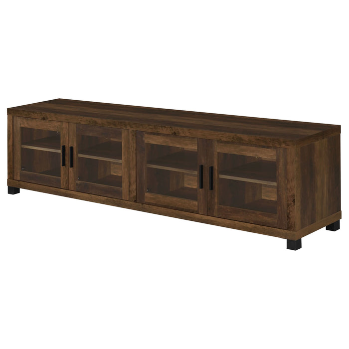 Sachin 4-door Engineered Wood 79" TV Stand Dark Pine