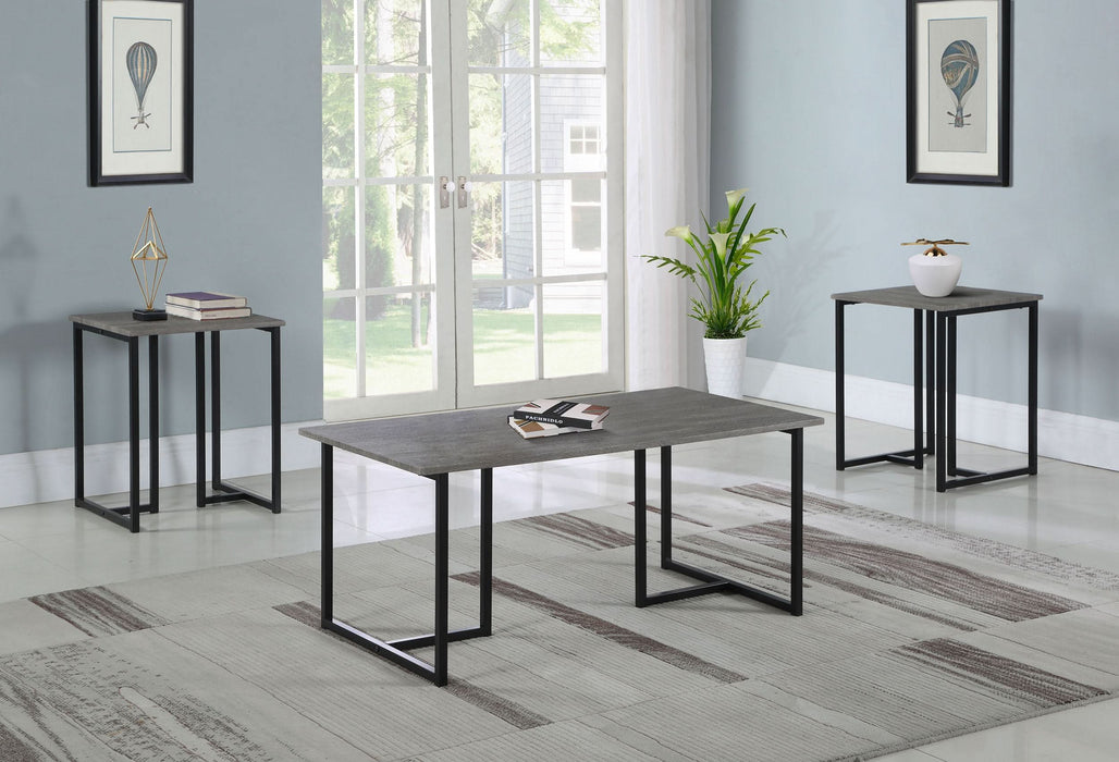 Nyla 3-piece Engineered Wood Coffee Table Set Weathered Grey - Walo Furniture 