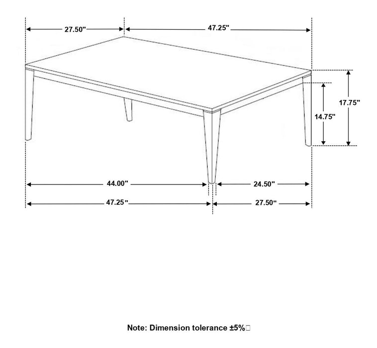 Mozzi Rectangular Faux Marble Coffee Table Grey and Black