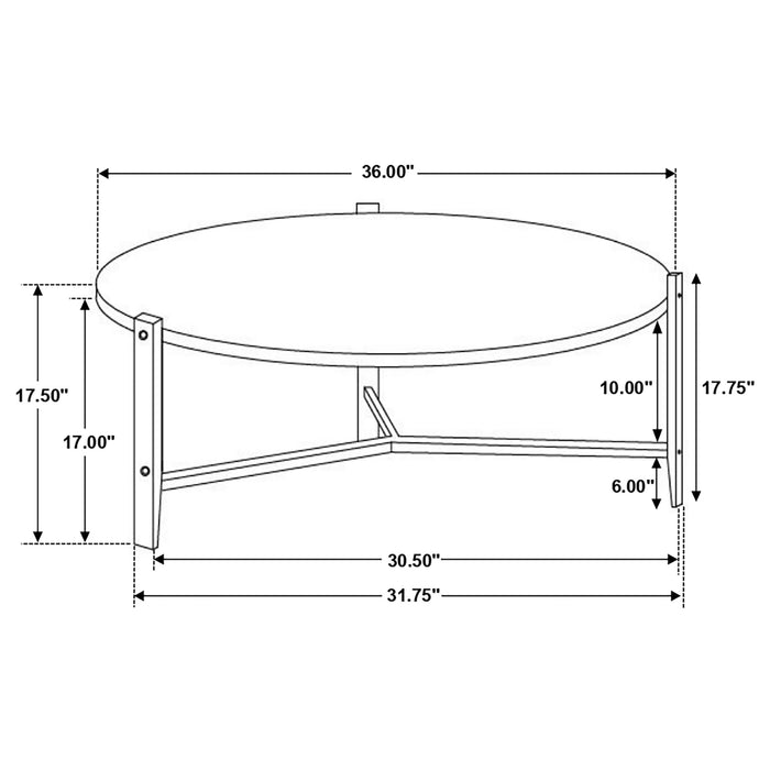 Tandi Round Faux Marble Coffee Table White and Black