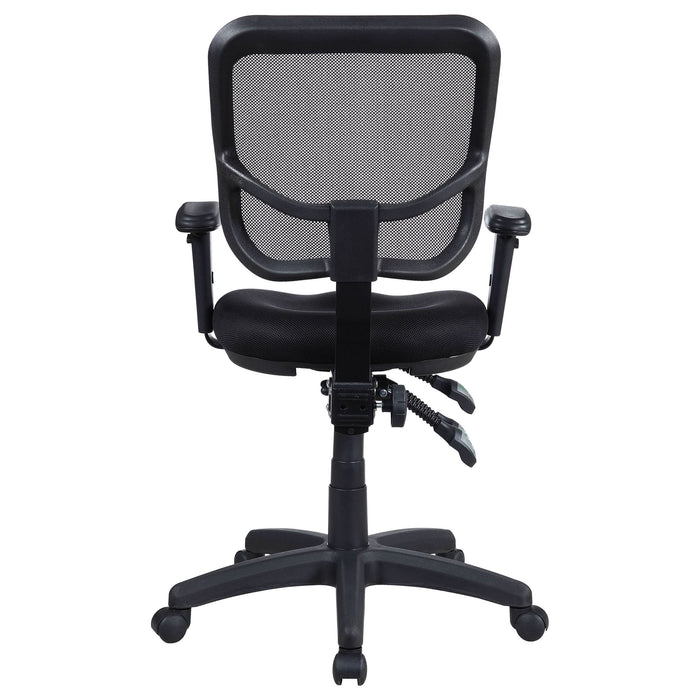 Rollo Upholstered Adjustable Ergonomic Office Chair Black - Walo Furniture 