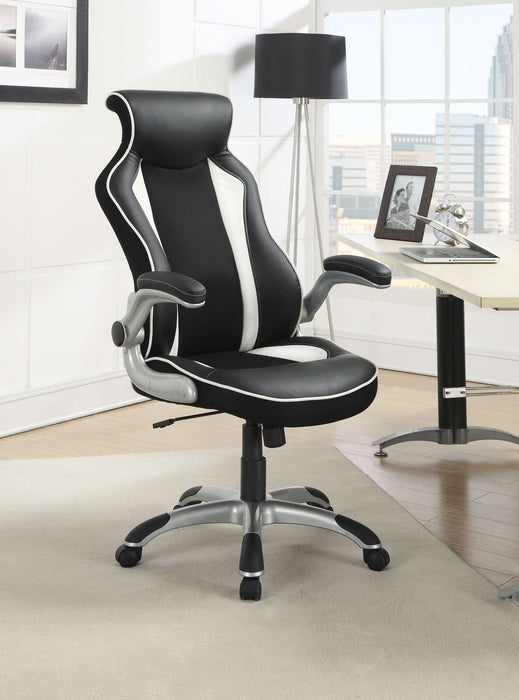 Dustin Upholstered Adjustable Home Office Desk Chair Black - Walo Furniture 