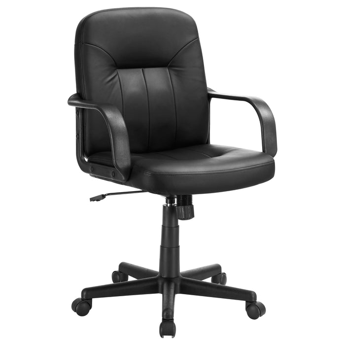 Minato Upholstered Adjustable Home Office Desk Chair Black - Walo Furniture 