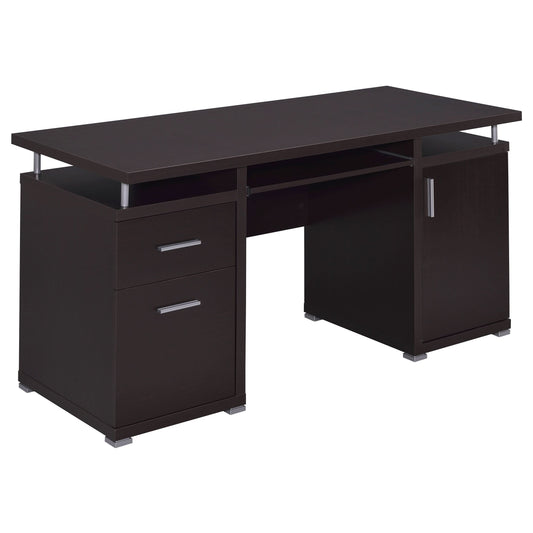 Tracy 55-inch 2-drawer Office Computer Desk Cappuccino - Walo Furniture 