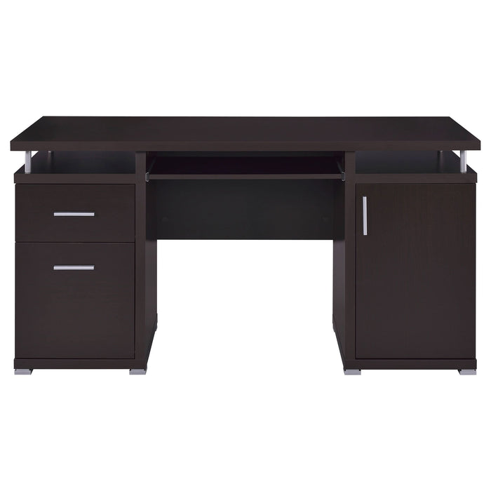 Tracy 55-inch 2-drawer Office Computer Desk Cappuccino - Walo Furniture 